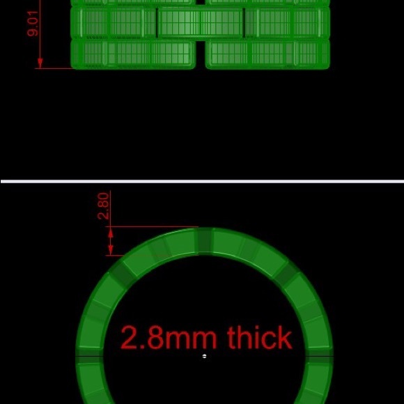 Men's Solid Silver Block Eternity Ring Eng Band Stackable - Picture 5 of 5